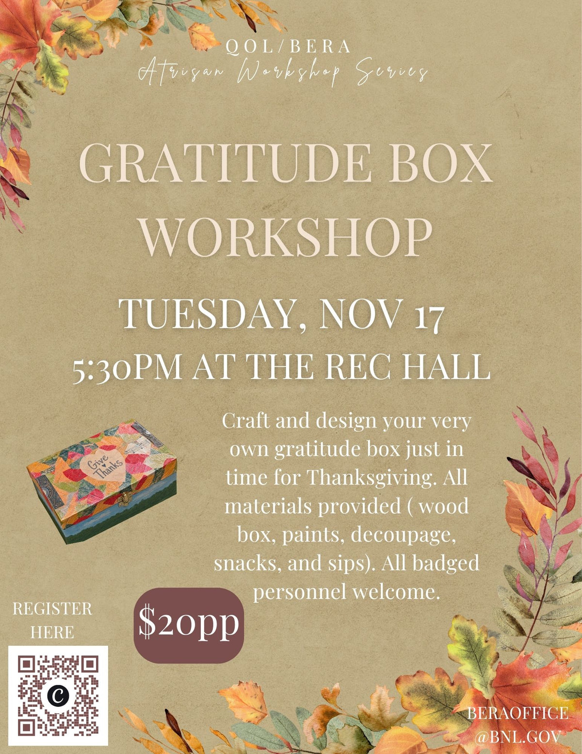 Gratitude Box Workshop | The Artisan Workshop Series